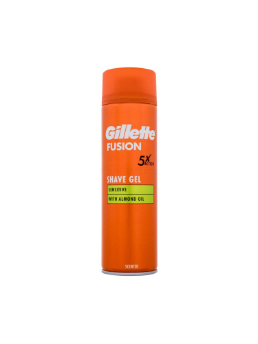 Gillette Fusion Sensitive Shave Gel Гел за бръснене за мъже 200 ml увреден флакон