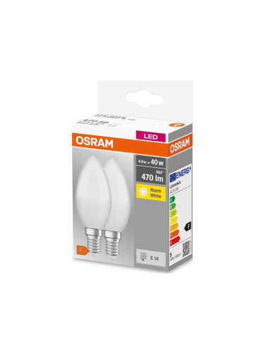 К-кт 2x LED Крушка B38 E14/4,9W/230V 3000K - Osram