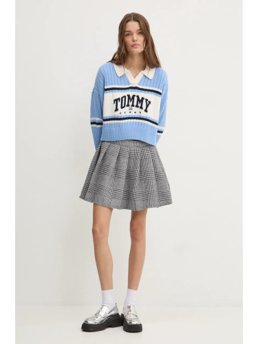 Пуловер Tommy Jeans дамски в синьо  DW0DW19235