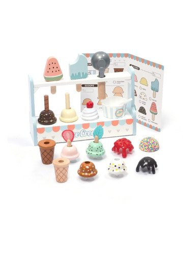 UMU Toys Ice cream set играчка за подреждане от дърво