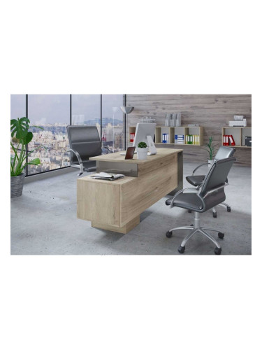 Офис комплект 9059, сонома арвен 629 и MDF сиво кобалт гланц