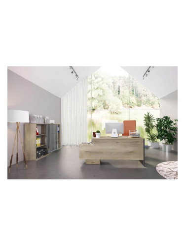 Офис комплект 9061, сонома арвен 629 и MDF сиво кобалт гланц