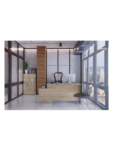 Офис комплект 9062, сонома арвен 629 и MDF сиво кобалт гланц