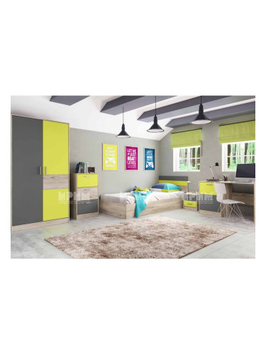 Детско обзавеждане Модел 5022, сонома арвен / лимонена трева / графит