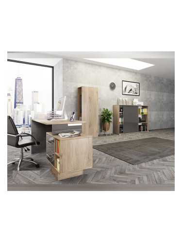 Офис комплект Mod 9091, Сонома арвен 629 и сив кобалт гланц