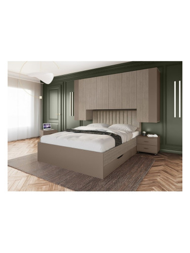 Спален комплект Mod 7085, Лате и Мока, Включен матрак