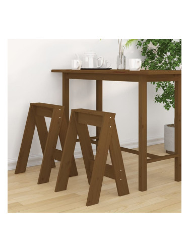 Sonata H Табуретки, 2 бр, меденокафяви, 40x40x60 см, борово дърво масив