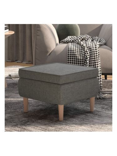 Sonata H Табуретка с дървени крака, светлосива, текстил