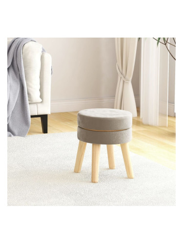 Sonata H Кръгъл хокер, тъмносив, кадифе