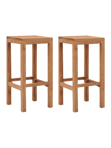 Sonata H Бар табуретки, 2 бр, тиково дърво масив