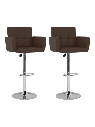 Sonata H Бар табуретки, 2 бр, кафяви, изкуствена кожа