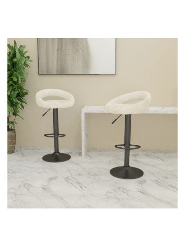 Sonata H Бар табуретки, 2 бр, кремави, кадифе