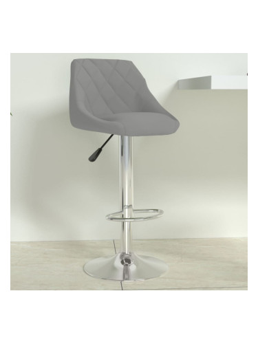 Sonata H Бар табуретка, светлосива, кадифе