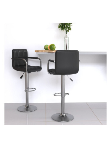 Sonata H Бар табуретки, 2 бр, черни, изкуствена кожа
