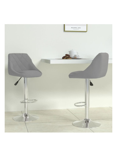 Sonata H Бар табуретки, 2 бр, светлосиви, кадифе