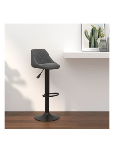 Sonata H Бар табуретка, тъмносива, кадифе