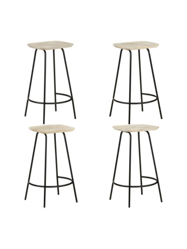 Sonata H Бар табуретки, 4 бр, мангово дърво масив
