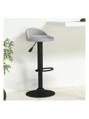 Sonata H Бар табуретка, светлосива, кадифе