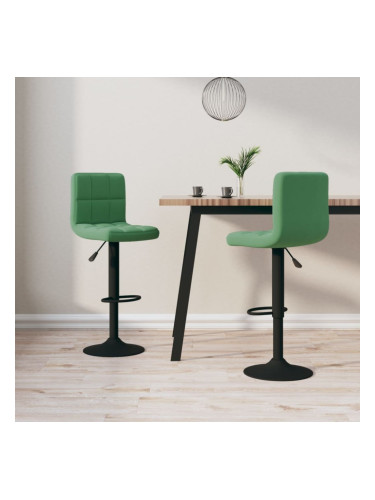 Sonata H Бар табуретки, 2 бр, тъмнозелени, кадифе