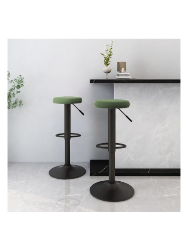 Sonata H Бар табуретки, 2 бр, тъмнозелени, кадифе