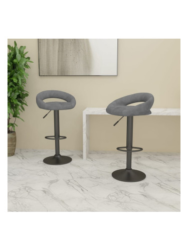 Sonata H Бар табуретки, 2 бр, светлосиви, кадифе