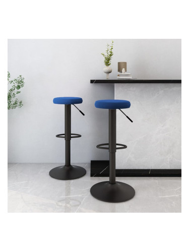 Sonata H Бар табуретки, 2 бр, сини, кадифе
