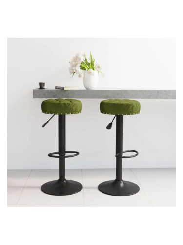 Sonata H Бар табуретки, 2 бр, светлозелени, кадифе