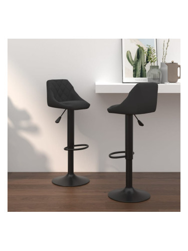 Sonata H Бар табуретки, 2 бр, черни, кадифе