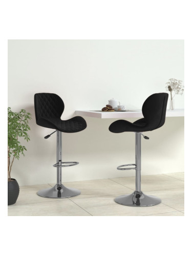 Sonata H Бар табуретки, 2 бр, черни, кадифе
