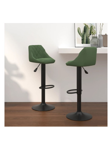 Sonata H Бар табуретки, 2 бр, тъмнозелени, кадифе