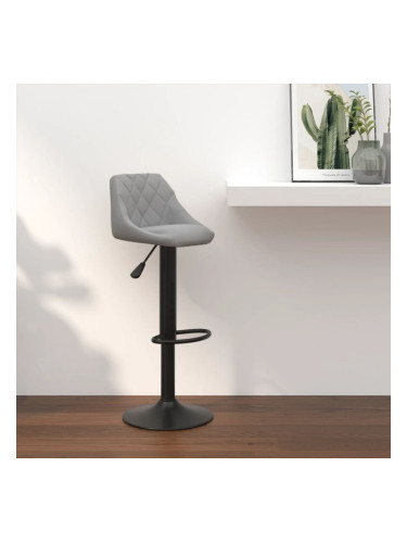 Sonata H Бар табуретка, светлосива, кадифе