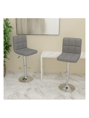 Sonata H Бар табуретки, 2 бр, светлосиви, текстил