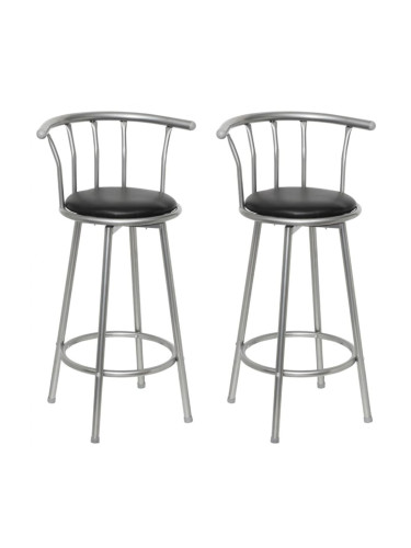 Sonata H Бар табуретки, 2 бр, черни, изкуствена кожа