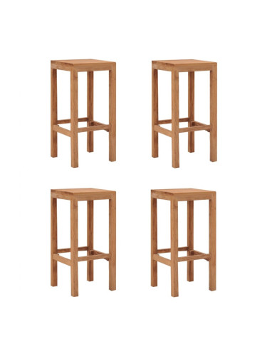 Sonata H Бар табуретки, 4 бр, тиково дърво масив