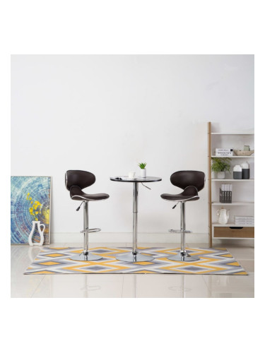 Sonata H Бар табуретки, 2 бр, кафяви, изкуствена кожа