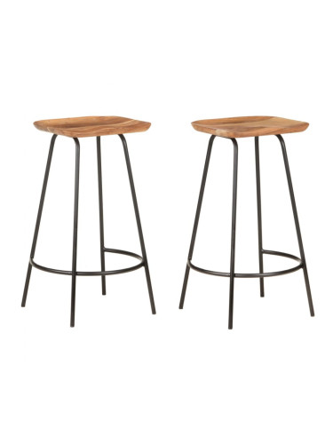 Sonata H Бар табуретки, 2 бр, акациево дърво масив