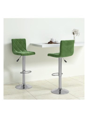 Sonata H Бар табуретки, 2 бр, тъмнозелени, кадифе