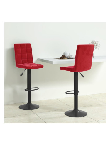 Sonata H Бар табуретки, 2 бр, виненочервени, кадифе