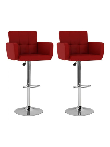 Sonata H Бар табуретки, 2 бр, виненочервени, изкуствена кожа