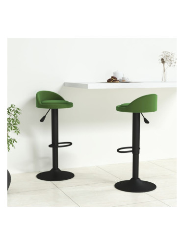 Sonata H Бар табуретки, 2 бр, тъмнозелени, кадифе
