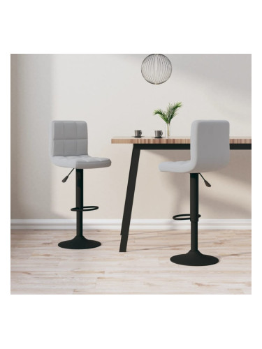 Sonata H Бар табуретки, 2 бр, светлосиви, кадифе