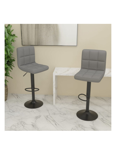 Sonata H Бар табуретки, 2 бр, светлосиви, текстил