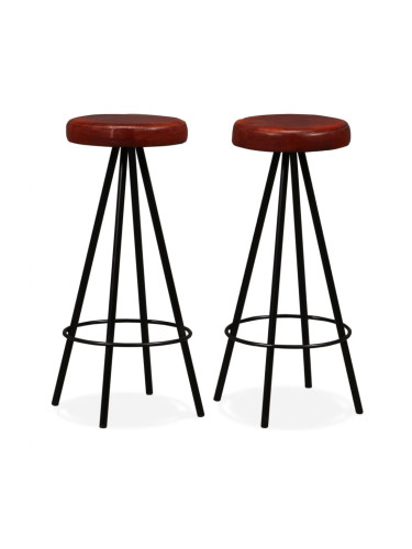 Sonata H Бар табуретки, 2 бр, естествена кожа