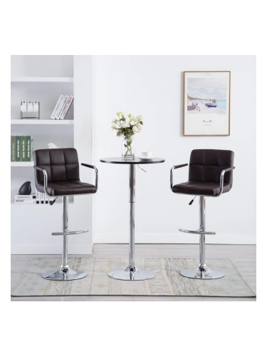 Sonata H Бар табуретки, 2 бр, кафяви, изкуствена кожа