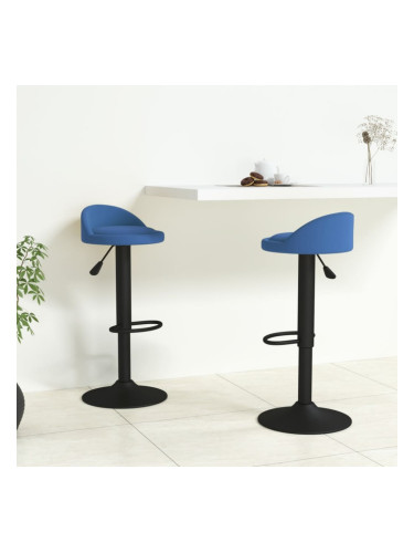 Sonata H Бар табуретки, 2 бр, сини, кадифе