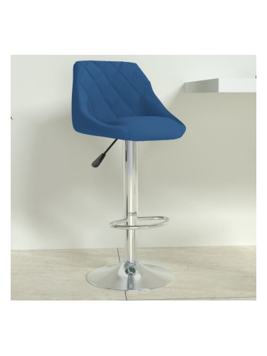 Sonata H Бар табуретка, синя, кадифе