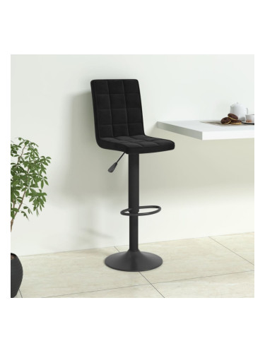 Sonata H Бар табуретка, черна, кадифе