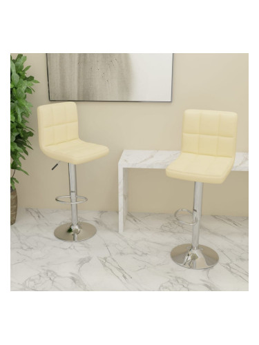 Sonata H Бар табуретки, 2 бр, кремави, текстил