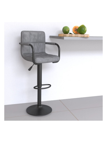 Sonata H Бар табуретка, светлосива, кадифе