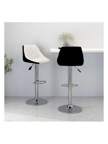 Sonata H Бар табуретки, 2 бр, бяло и черно, изкуствена кожа